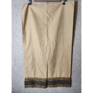 CROSCILL HOME Tan Checked Dark Brown Trim KING Pillow Sham set of 2